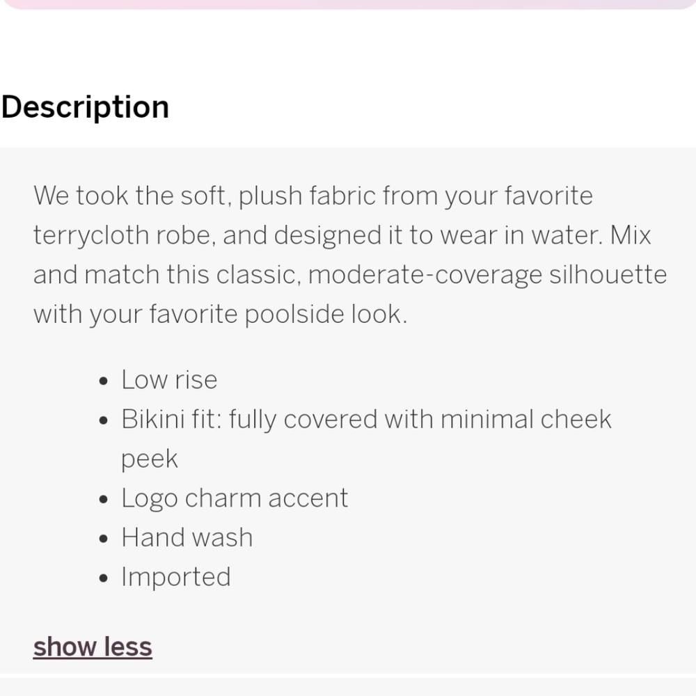 BIKINI BOTTOM Victoria's Secret Essential Terry Bottom 👙  Swim in Pink Cocktail - Picture 8 of 12